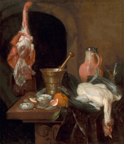 Preparations for a Meal, 1664. Creator: Abraham van Beyeren.