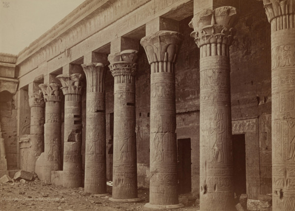 Colonade of the Temple of Isis at Philae, late 19th century. Creator: Henri Bechard.