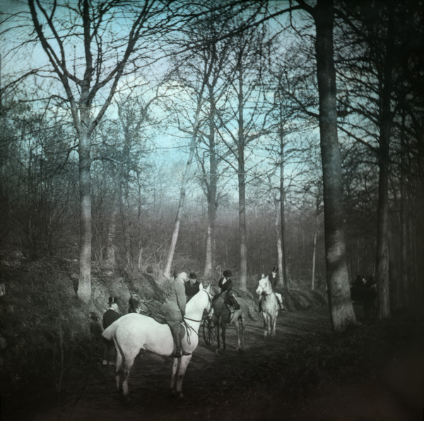 Country road with horses and carriage, possibly Ireland, c1890s. Creator: Robert Augustus Henry L'Estrange.