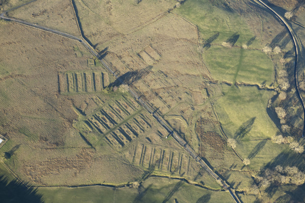 The earthwork remains of Leighton Construction Camp, Breary Banks, North Yorkshire, 2025. Creator: Robyn Andrews.
