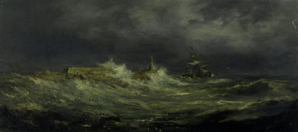 Porthcawl in a Storm, 1900. Creator: Richard Short.