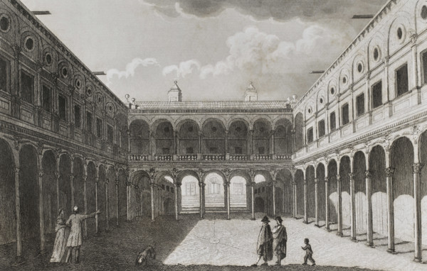 Interior of the Alcázar fortress, Toledo, Spain, 1853. Creator: Antonio Roca Sallent.