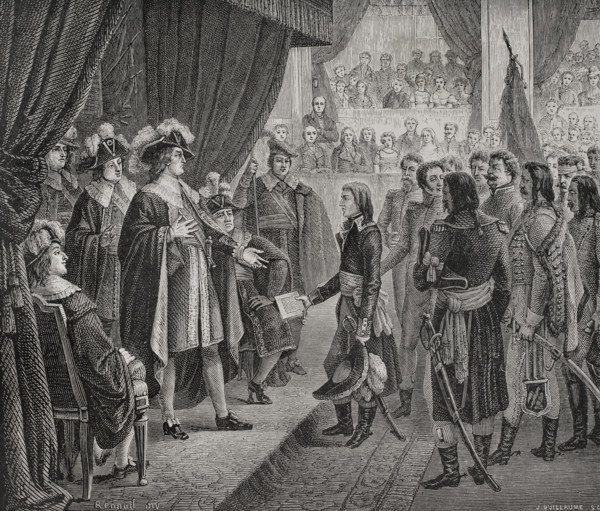 First French Republic: Napoleon Bonaparte presenting to the Directory the Treaty of Campo...1879.  Creator: J Guillaume.