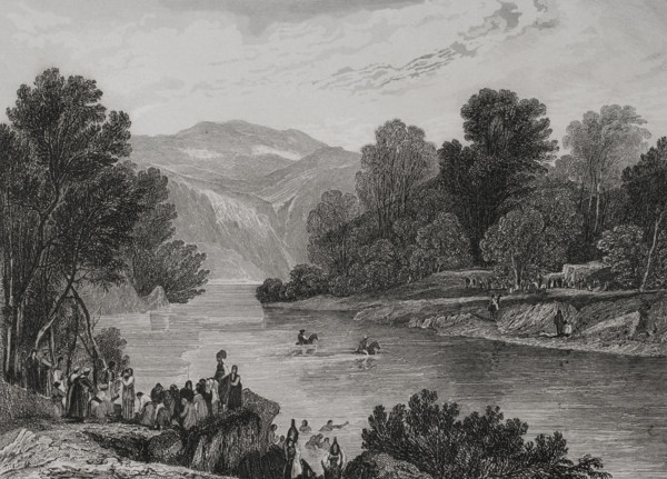 Banks of the Jordan River, 1840. Creator: Aubert.
