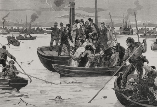 Sinking of SS Princess Alice (3 September 1878), London, 1878.  Creator: Bernardo Rico.