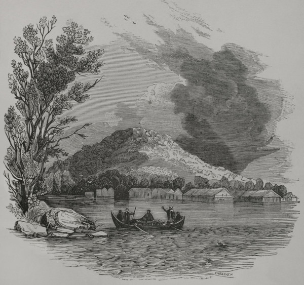 View of the town, Sulu, Sulu Island, Philippines, 1856. Creator: Cabanach.