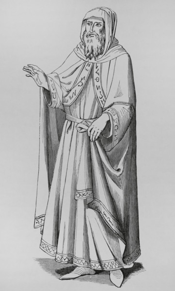 Costume of an Italian Jew in the 15th century, (1878).  Creator: Unknown.