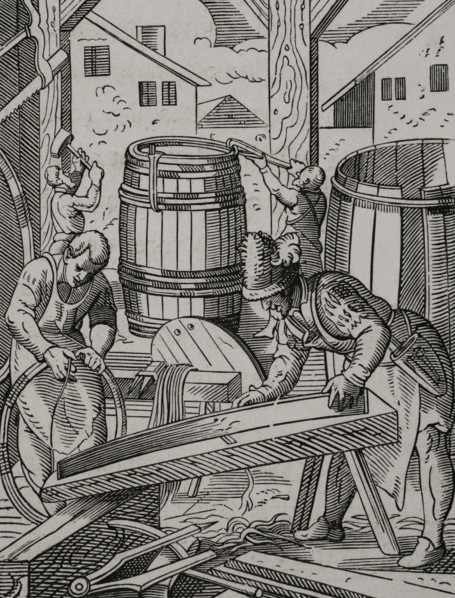 Cooper's workshop, 16th century (1877). Creator: Jost Ammon.
