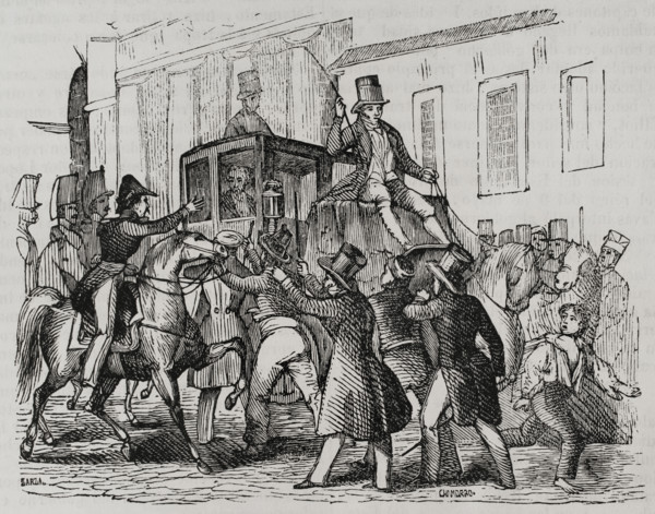 Attack on Martínez de la Rosa, 1845.  Creators: Eusebio Zarza, Chamorro.