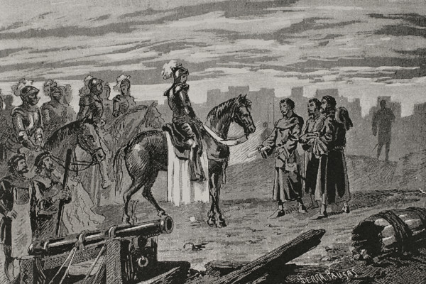 Catalan Civil War (1462-1472): Surrender of the city of Gerona (Girona)...1 June 1469 (1890). Creator: Joan Serra y Pausas.