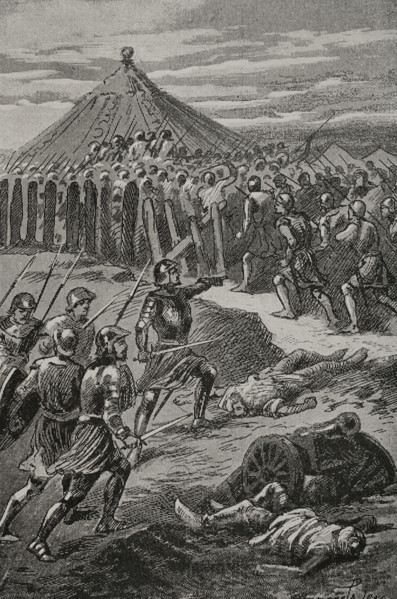 The Aragonese, on the island of Djerba, seizing the Tunisian king's camp, 1890.  Creator: Joan Serra y Pausas.
