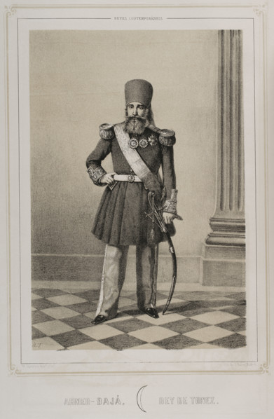 Ahmad I ibn Mustafa, (1806-1855), Bey of Tunisia from 1837 to 1855, 1852. Creator: Julio Donón.