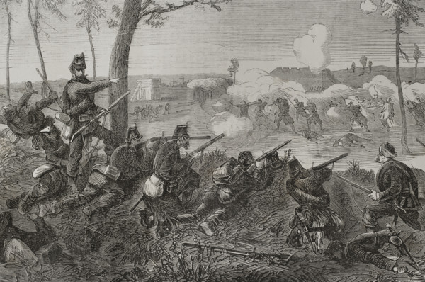 Siege of Paris: Skirmishes between the Prussian outposts encircling Paris and the besieged, 1871. Creator: Tomás Carlos Capuz.