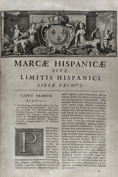 Marca Hispanica sive limes hispanicus - first book, 1688.  Creator: Pierre de Marca.