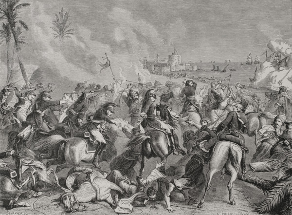 Napoleonic Wars: Battle of Abukir, (25 July 1799), 1879. Creator: Octave Jahyer.