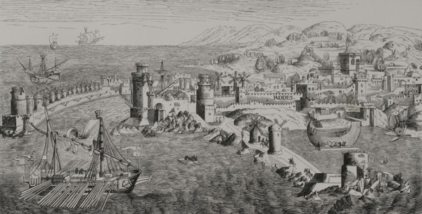 Plan of the Island of Rhodes in the 15th century, (1877).  Creator: Jules Jean Marie Joseph Huyot.