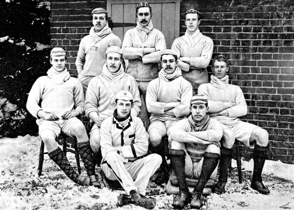 The Oxford and Cambridge Universities’ Boat-Race - the Cambridge crew, 1890. Creators: Stearn, George Meisenbach.