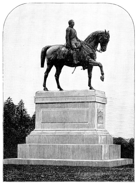 Equestrian statue of the Prince Consort in Windsor Park, 1890. Creator: Unknown.