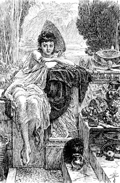 Sketches from the...Exhibitions: "On the Temple Steps." E. J. Poynter, R.A. - Royal Academy, 1890. Creator: Unknown.
