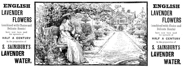 Advertisement for S. Sainsbury’s Lavender Water, 1890. Creator: Unknown.