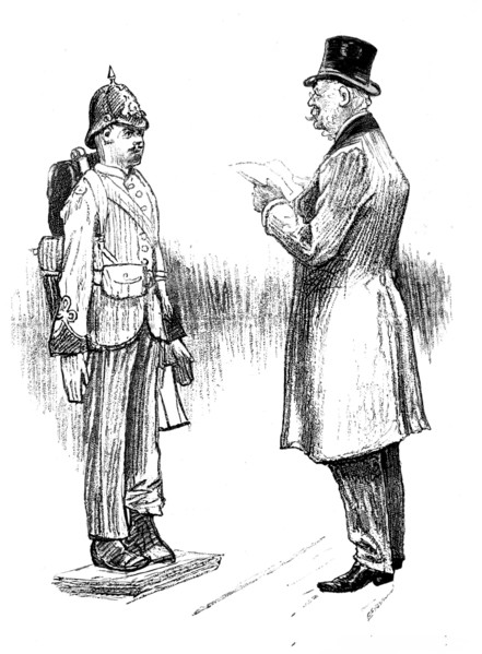 Sketches at the Royal Military Exhibition: the old order changes - uniform and accoutrement..., 1890 Creator: Unknown.