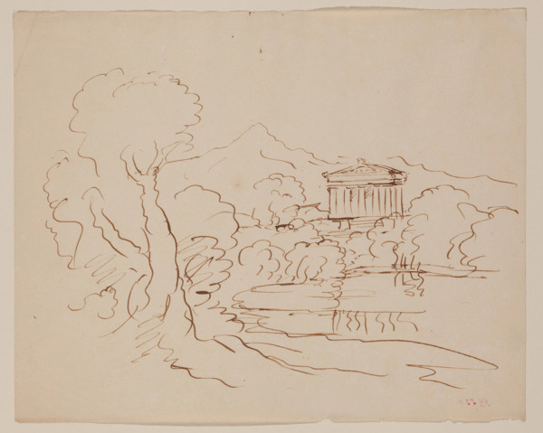 Landscape with Greek Temple, c1820-1848. Creator: Thomas Cole.