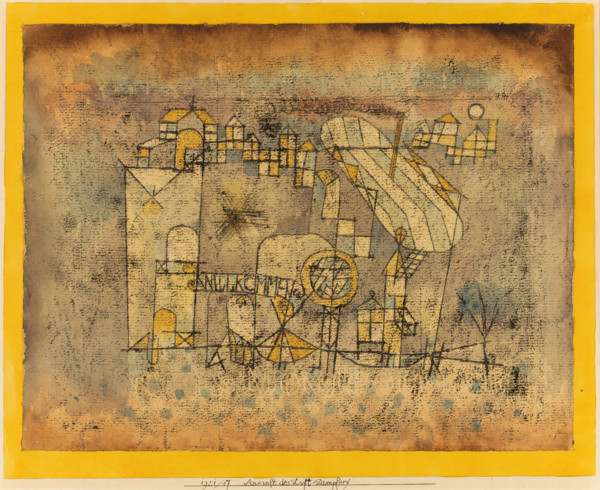 Arrival of the Air Steamer, 1921. Creator: Paul Klee.