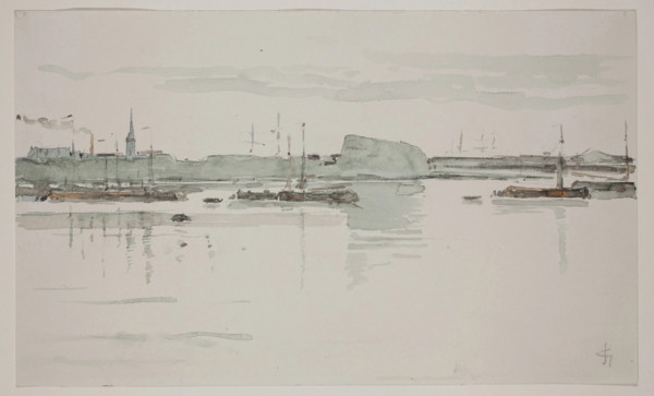 The Maas near Rotterdam, c1860-1920. Creator: Carel Nicolaas Storm.