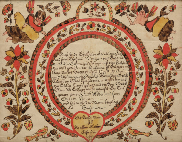 Birth and Baptismal Certificate of Suzanna Jager, 1798. Creator: Unknown.