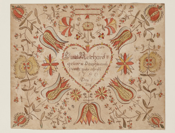 Birth Certificate for Daniel Reichard, 1780. Creator: Unknown.
