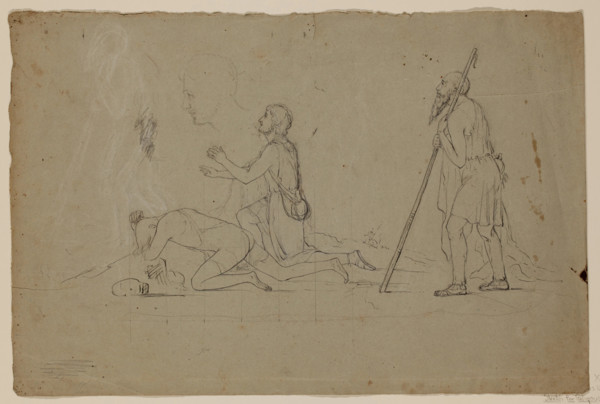 Composition Study of Three Shepherds, between 1832 and 1834. Creator: Thomas Cole.
