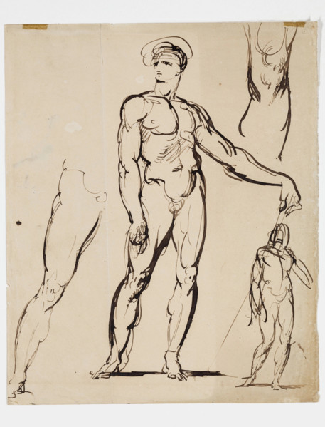 Studies of Standing Nude Male, between 1806 and 1846. Creator: Benjamin Robert Haydon.