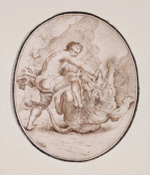 Hercules Slaying the Nemean Lion, between 1686 and 1724. Creator: Felice Cignani.