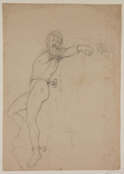 Figure Study for Prometheus, 1846 or 1847. Creator: Thomas Cole.