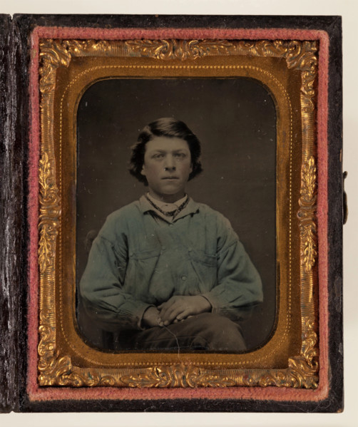 Untitled (Portrait of a Boy in a Blue Shirt), 19th century. Creator: Unknown.