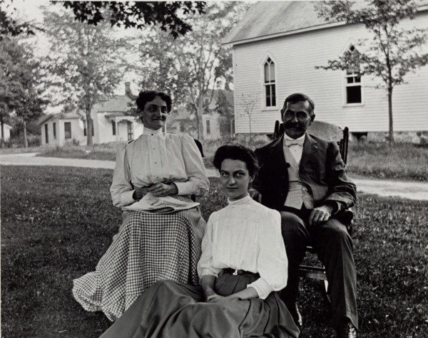 Untitled (Portrait, Two Women and Man), c1900, printed 1980. Creator: Unknown.