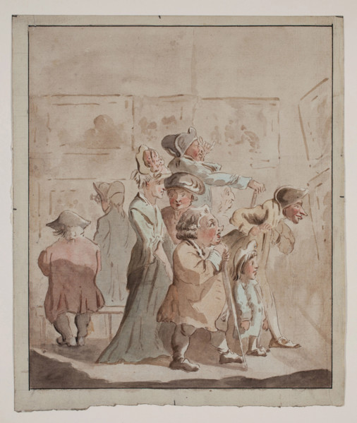 An Exhibition of Paintings, late 18th century. Creator: Unknown.