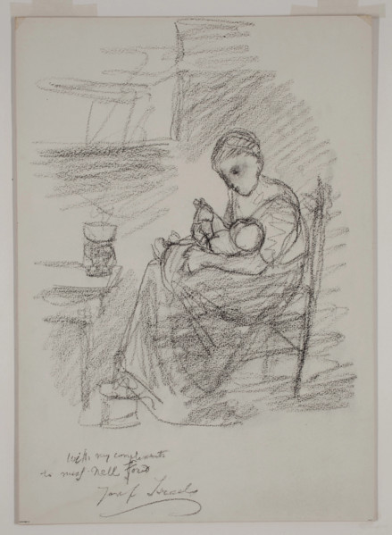 Mother Feeding her Baby (The Cottage Madonna), c1900. Creator: Jozef Israels.