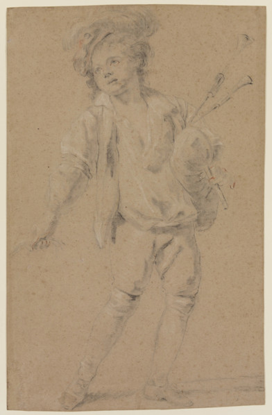 Boy with Bagpipe, early 18th century. Creator: Jean Raoux.