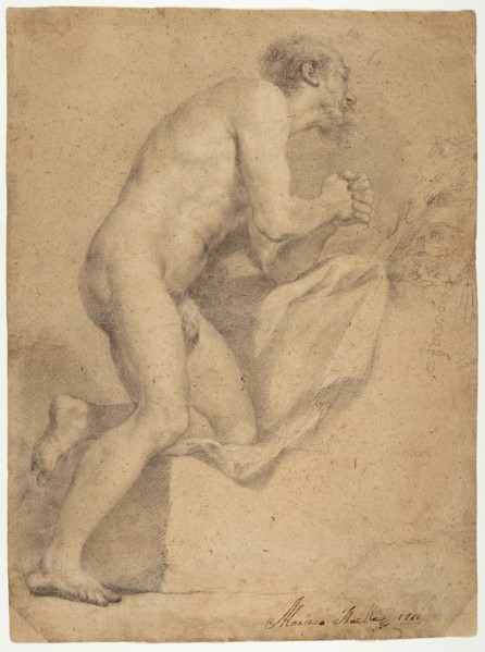 Male Academy as the Penitent St. Jerome (Academia masculina como un San Jeronimo penitente), 1761. Creator: Mariano Salvador de Maella.