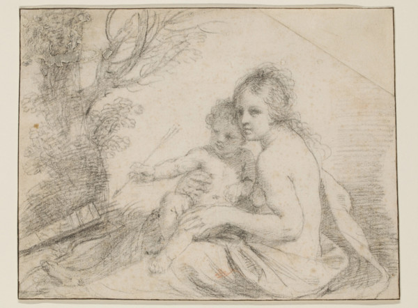 Venus and Cupid, 17th century. Creator: Workshop of Guercino.