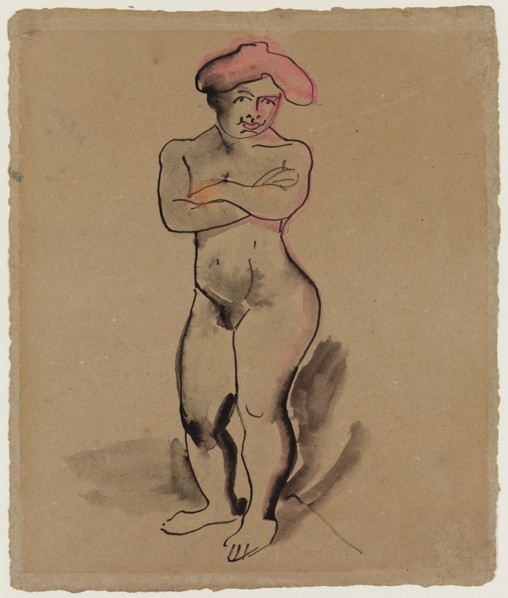 Standing Female Nude, c1910. Creator: Max Pechstein.