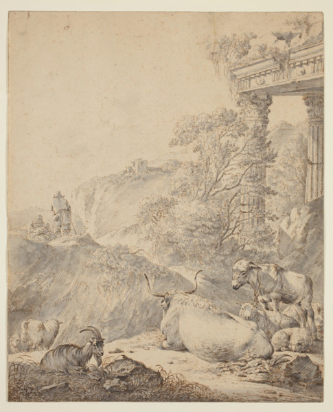 Italian Landscape with Cattle, between 1672 and 1675. Creator: Johann Heinrich Roos.