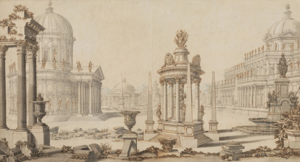 A Fantastic View of a City, between 1696 and 1757. Creator: Giuseppe Galli Bibiena.