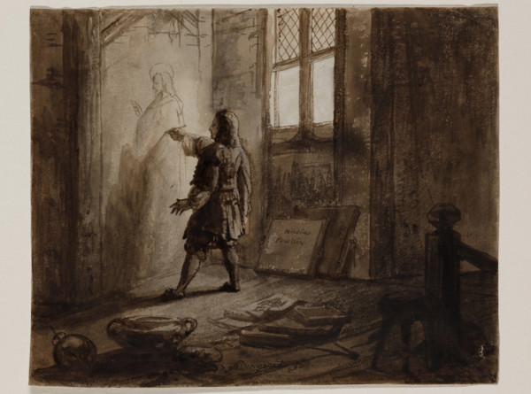 N. Poussin in his Studio, 19th century. Creator: Pierre Nolasque Bergeret.