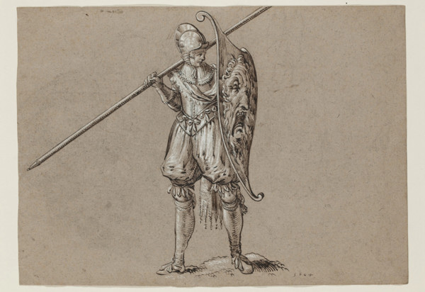 Landsknecht with Shield and Pike, 1624. Creator: Herman Breekerveld.