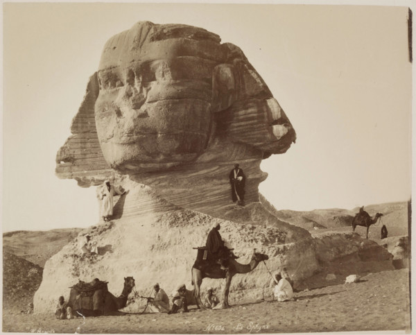 The Sphinx at Giza before Excavation, before 1886. Creator: Hippolyte Arnoux.