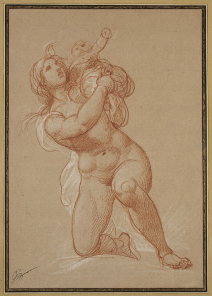 Kneeling Nude Woman Holding a Child, c1781. Creator: Francois-Andre Vincent.