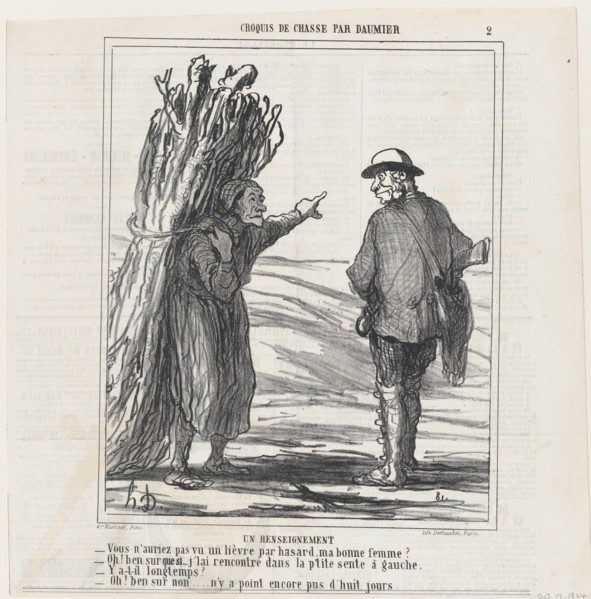 Un renseignement, 1864.  Creator: Honore Daumier.