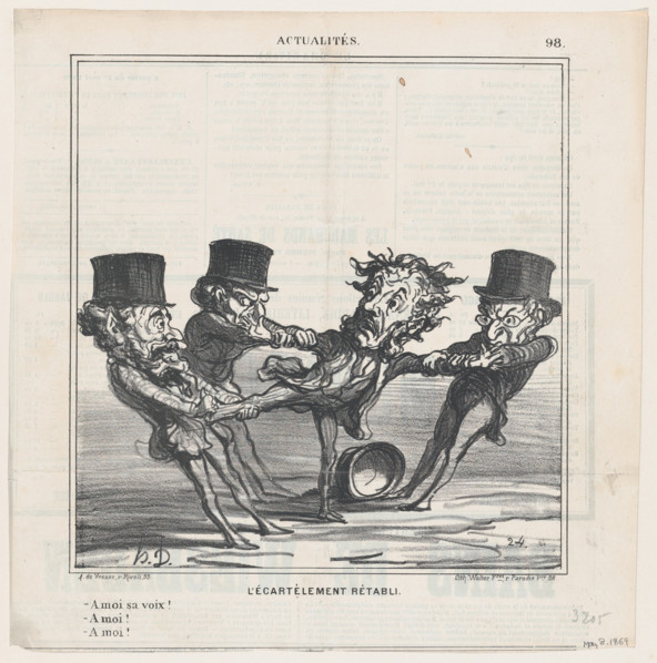 L'écartèlement rétabli, 1869.  Creator: Honore Daumier.